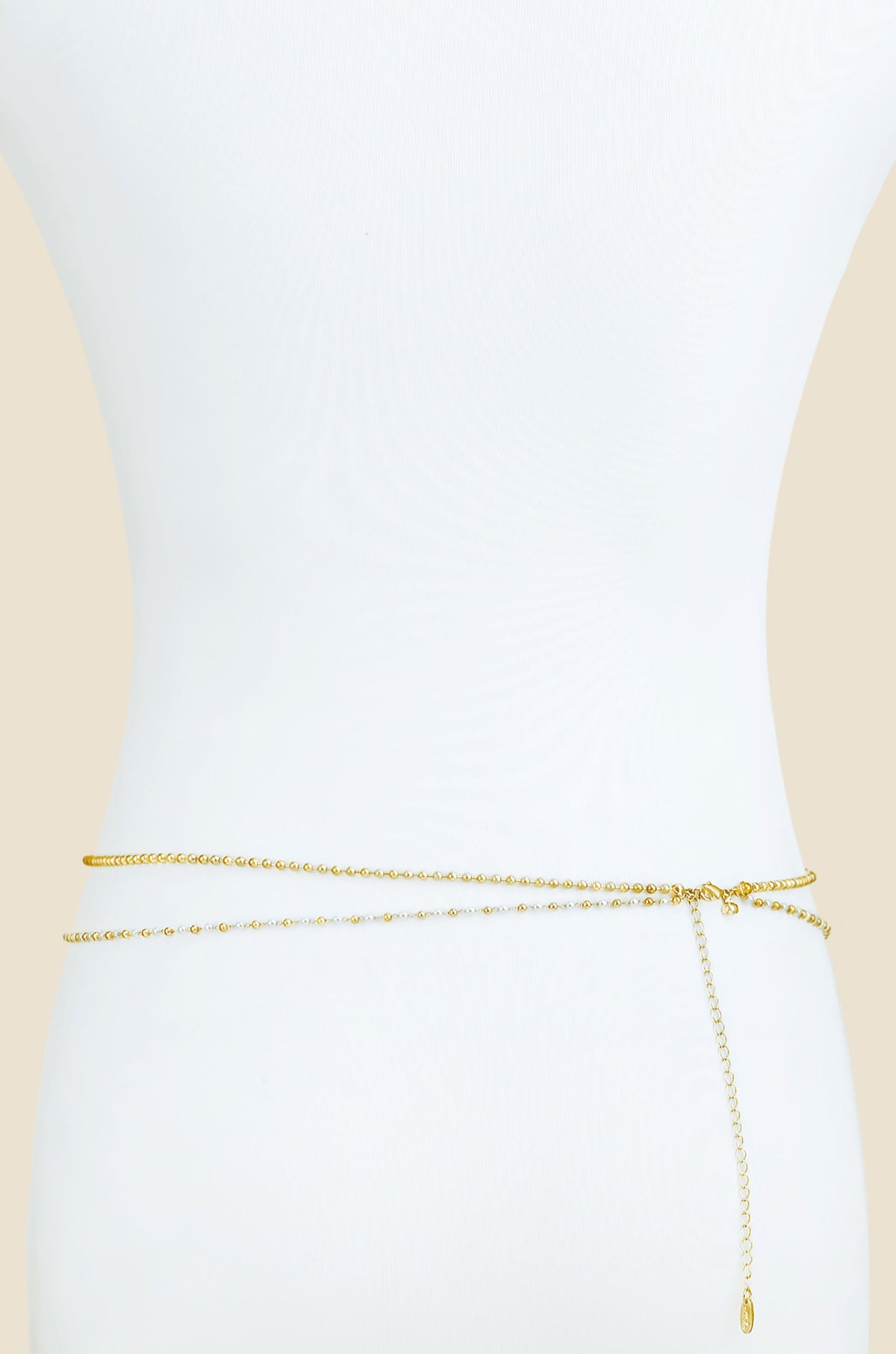 Pearl Strand Gold Body Chain - Pearl with Gold Tone | Ettika