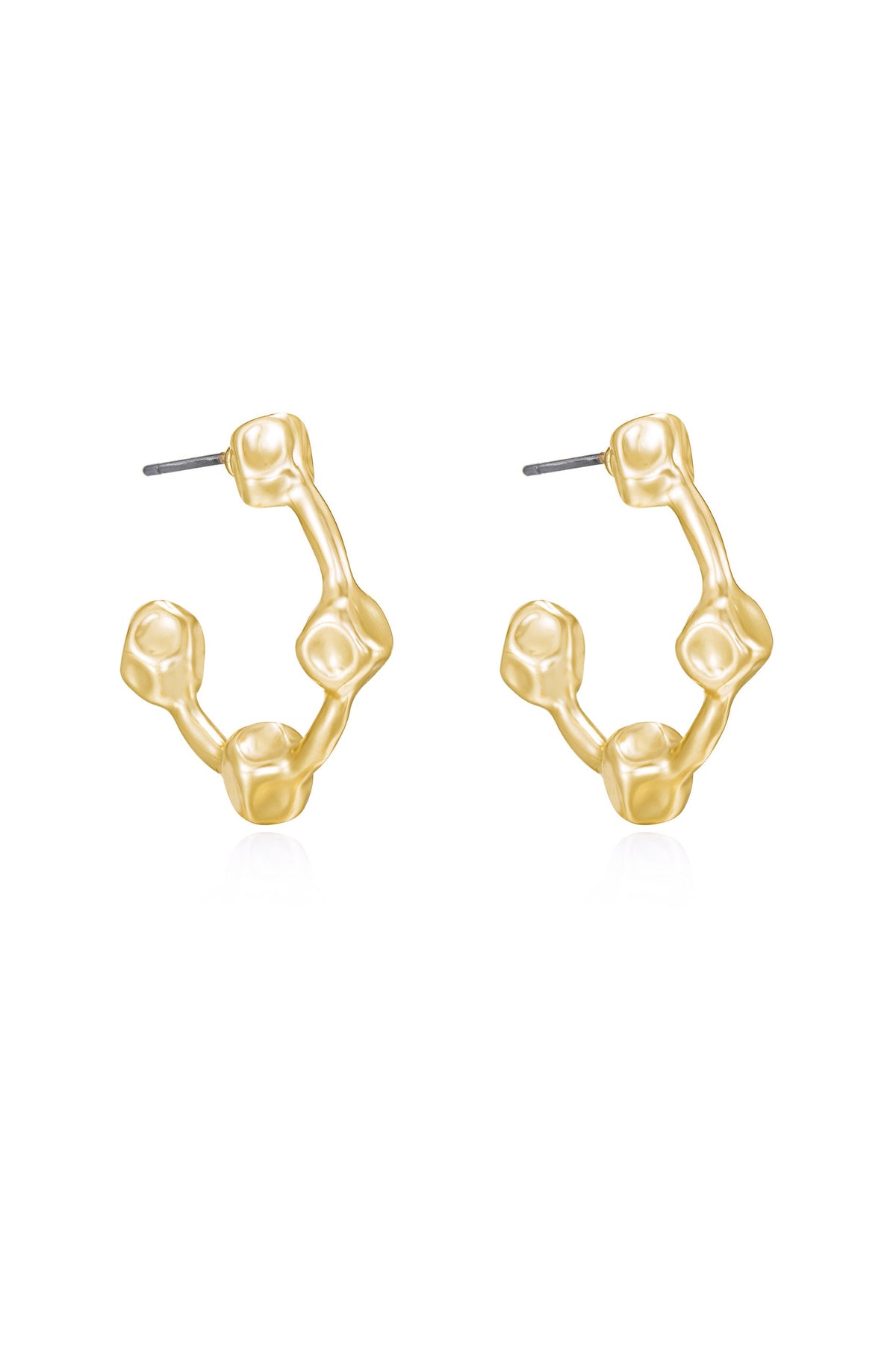 Free Form Ball Hoop Earrings - 18k Gold Plated | Ettika
