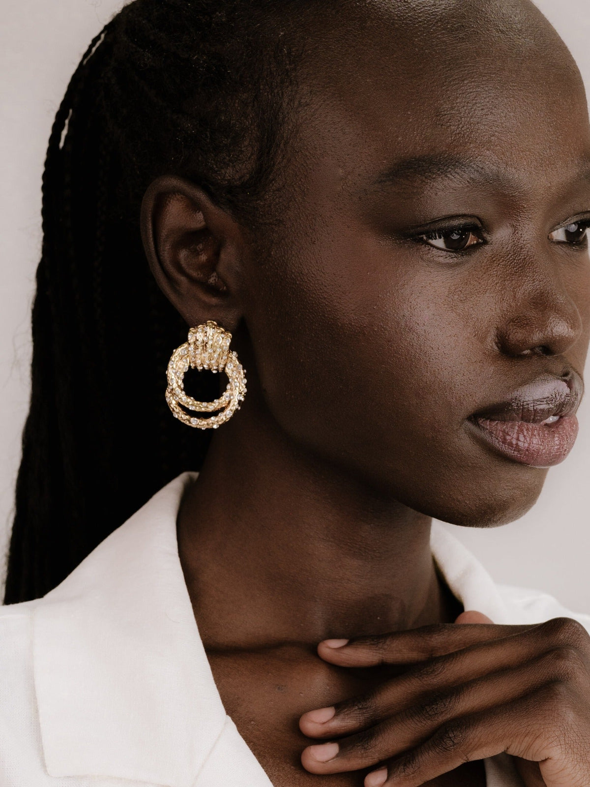 Only Royalty Crystal Earrings - Clear Crystals | Ettika