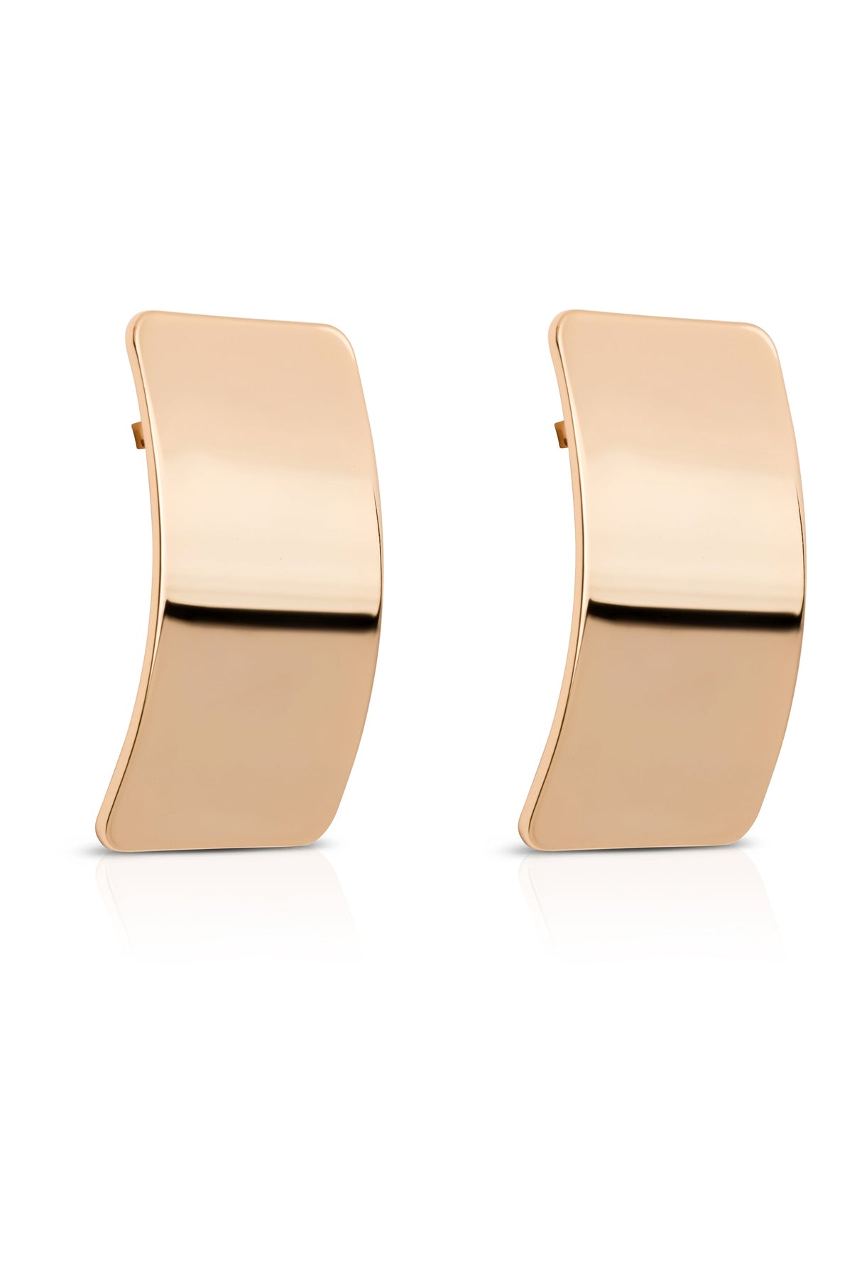 Rectangle Metal Stud Earrings - 18k Gold Plated | Ettika