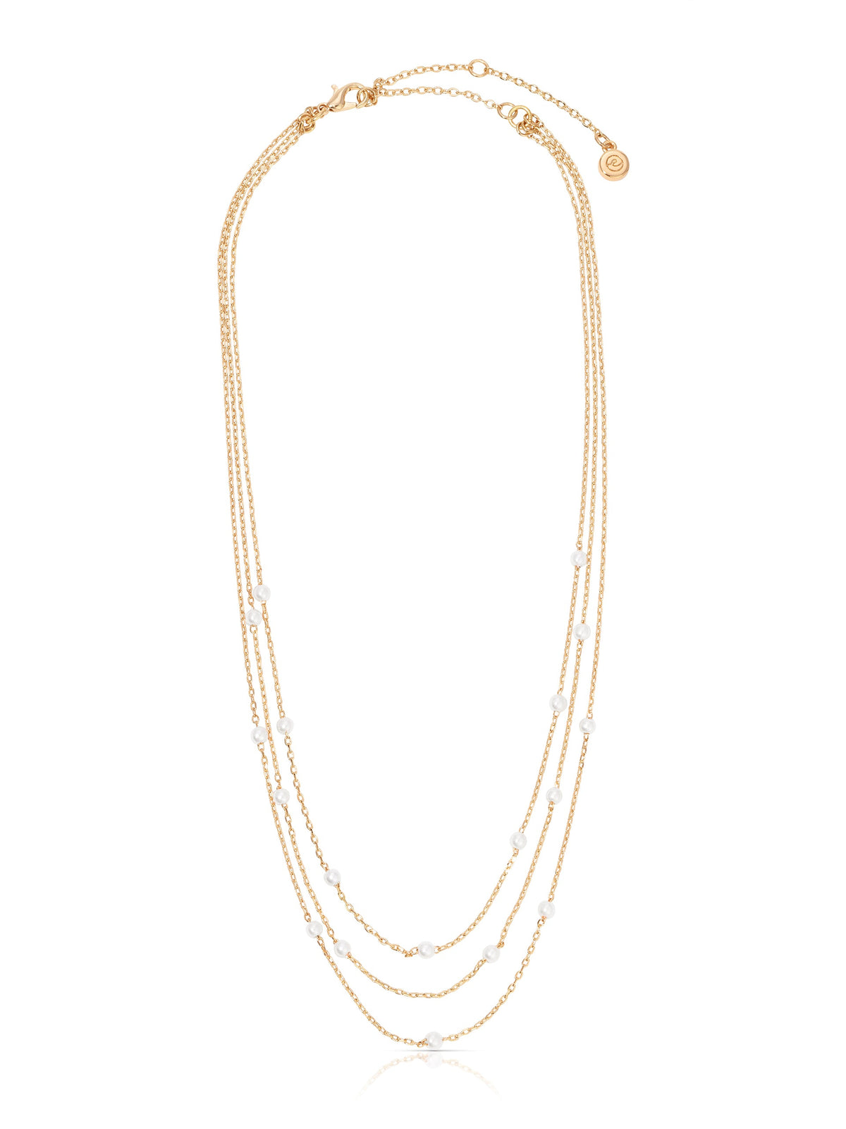 Perfect Stone Layered Necklace - Pink Pearl with 18k Gold Plating | Ettika