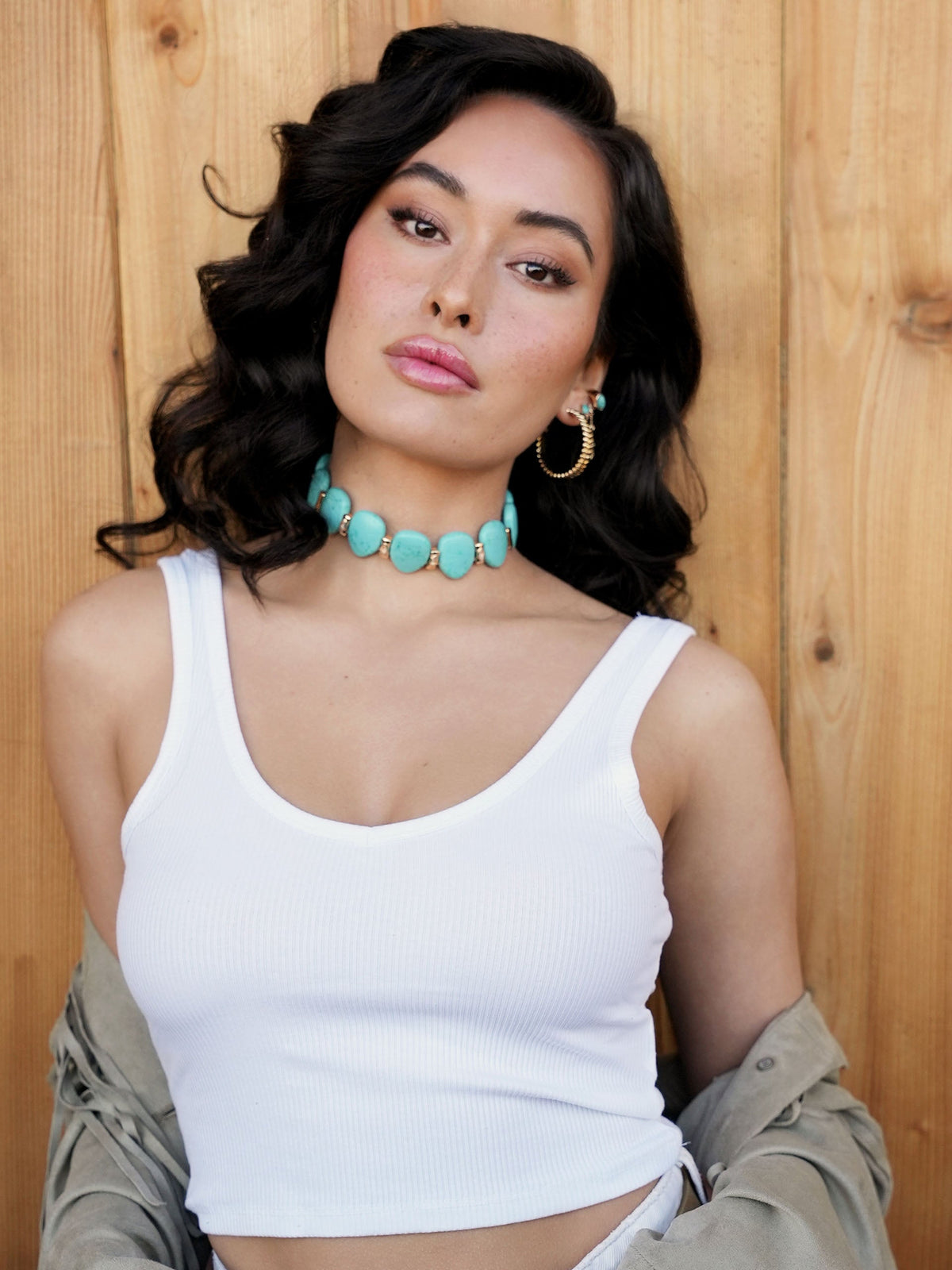Turquoise Solstice Choker - Turquoise with 18k Gold Plating | Ettika