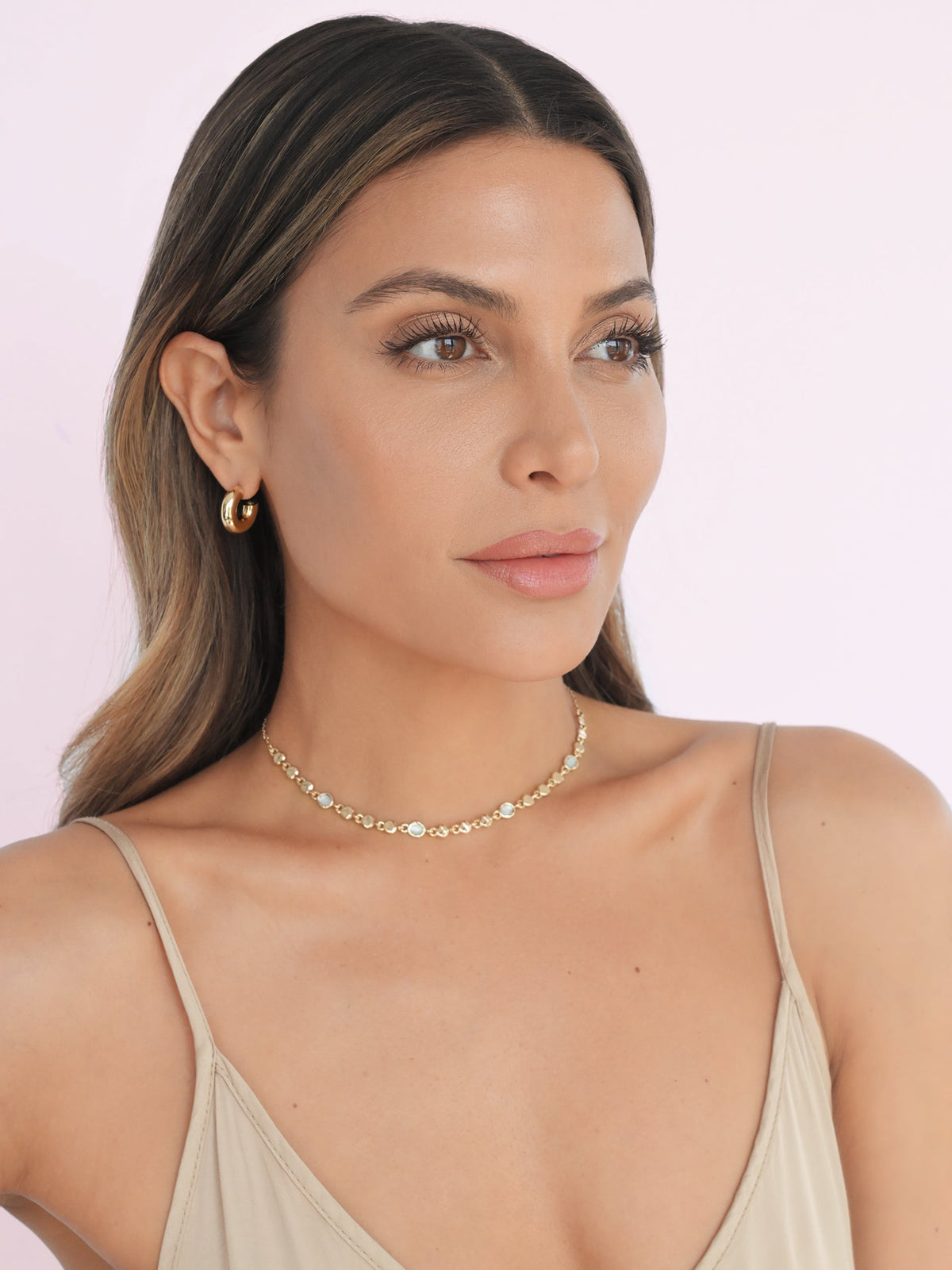 Sea Siren Adjustable Choker - Seafoam Stone with 18k Gold Plating | Ettika