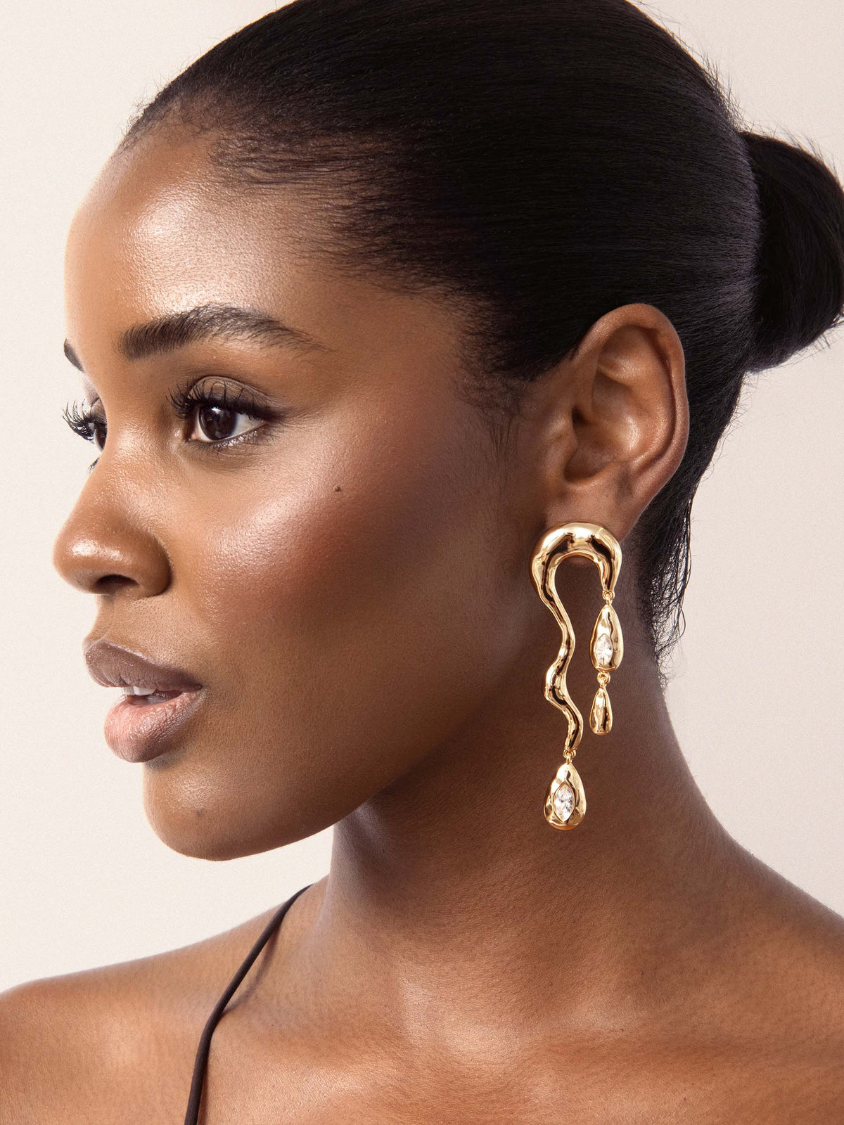 Melting Metal Dangle Earrings - 18k Gold Plated | Ettika