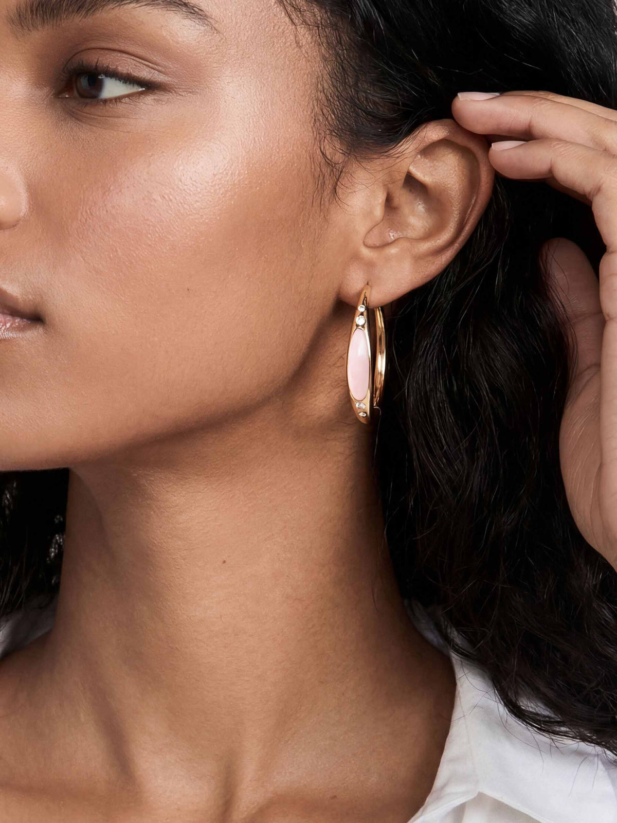 Rose Solstice Hoops - Rose with 18k Gold Plating | Ettika