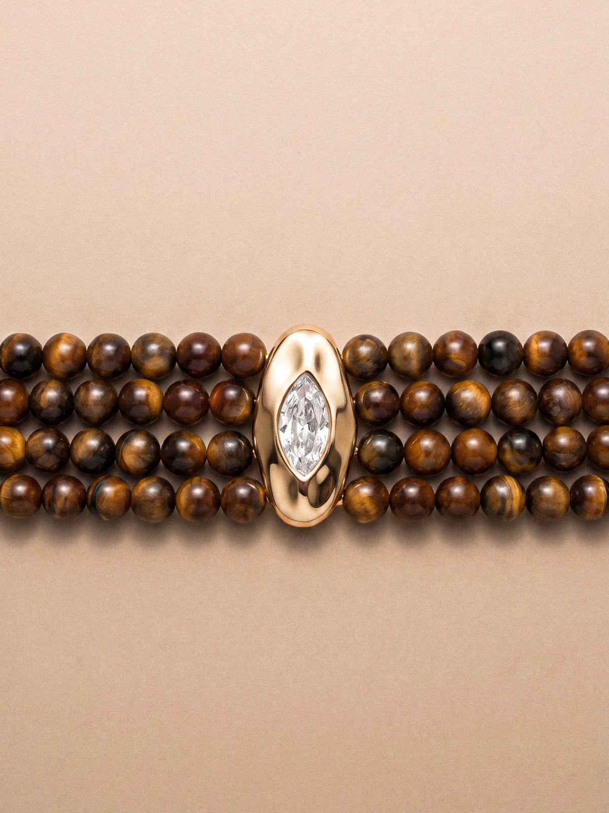 Tiger's Eye Luxe Choker - Tigers Eye with 18k Gold Plating | Ettika