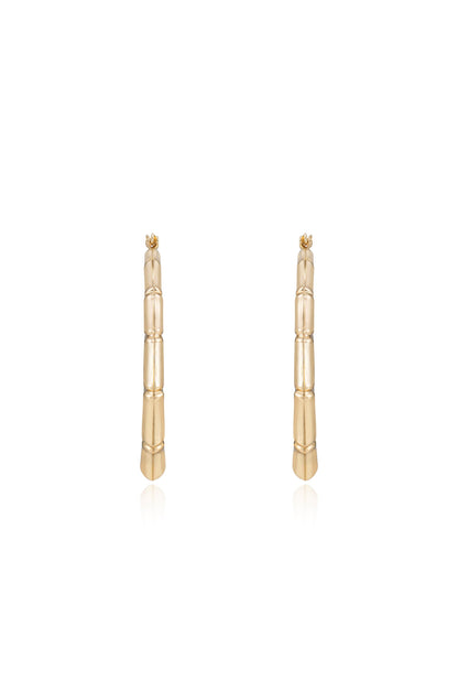 Ettika Jewelry | Bamboo 18kt Gold Plated Hoop Earrings - 18k Gold Plated | Ettika
