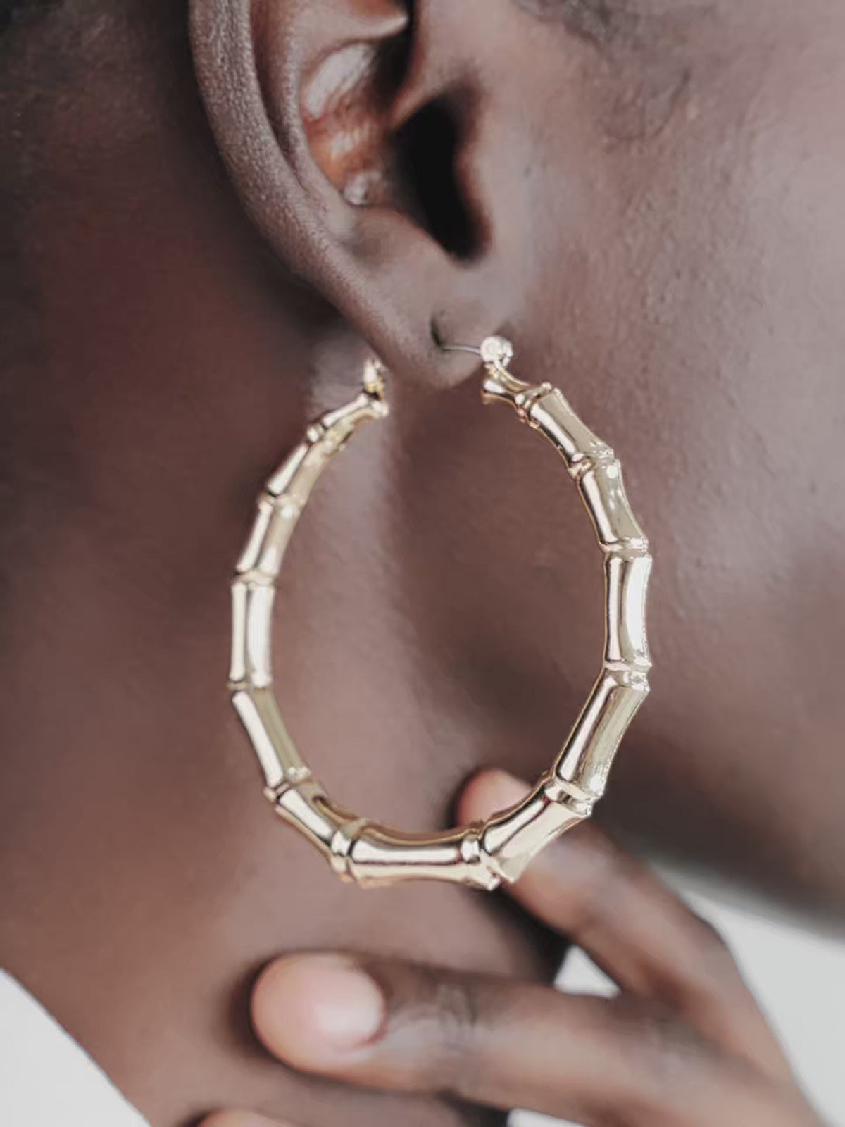 Ettika Jewelry | Bamboo 18kt Gold Plated Hoop Earrings - 18k Gold Plated | Ettika