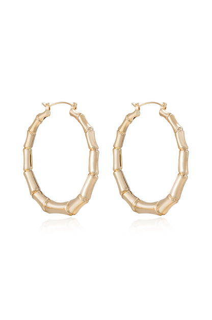 Ettika Jewelry | Bamboo 18kt Gold Plated Hoop Earrings - 18k Gold Plated | Ettika