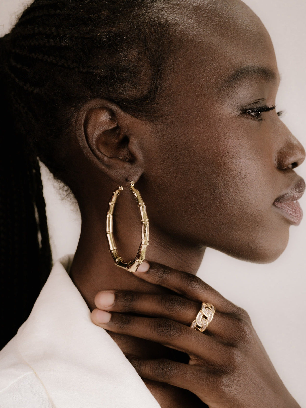 Ettika Jewelry | Bamboo 18kt Gold Plated Hoop Earrings - 18k Gold Plated | Ettika