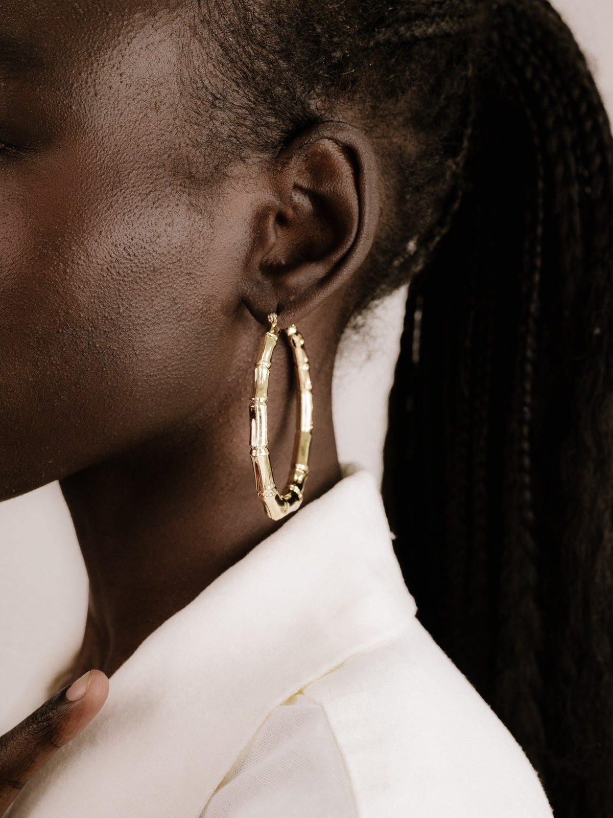 Ettika Jewelry | Bamboo 18kt Gold Plated Hoop Earrings - 18k Gold Plated | Ettika
