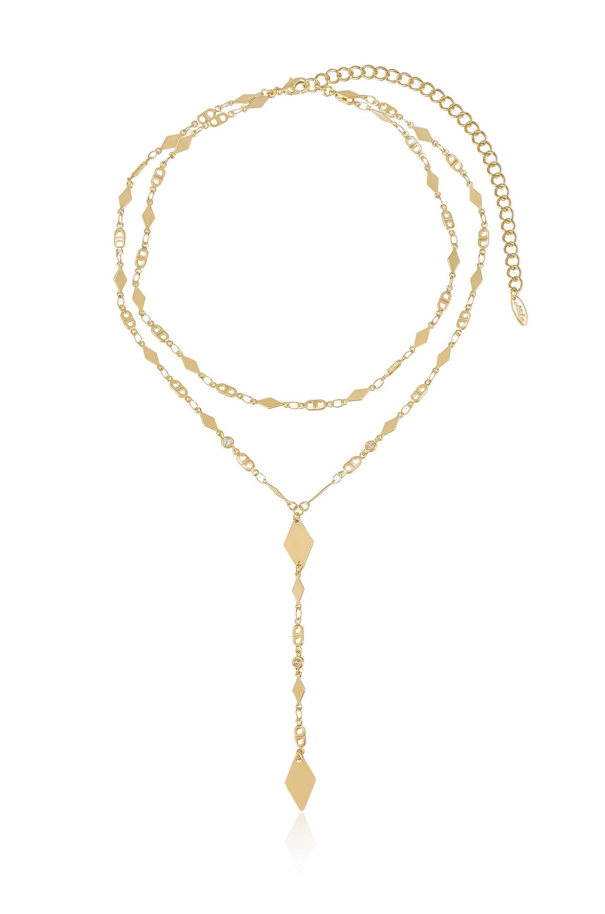 Augustine Layered Lariat Necklace - 18k Gold Plated | Ettika