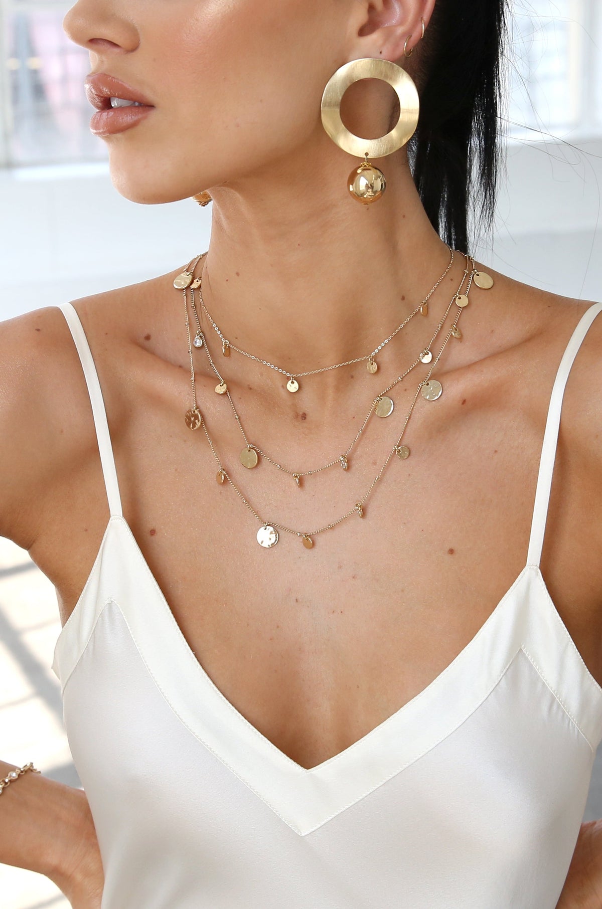 All in Layered Crystal Necklace Set - 18k Gold Plated | Ettika
