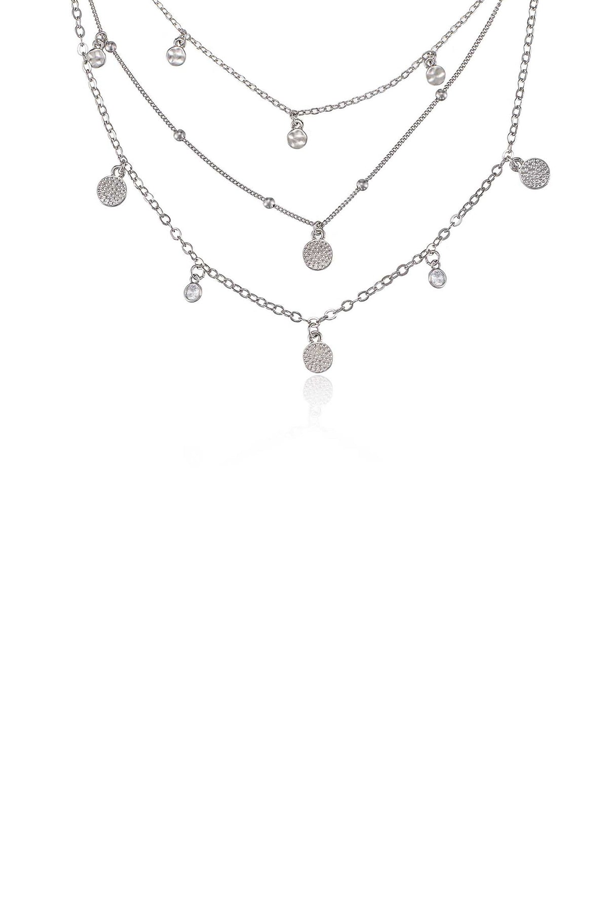 Crystal Detailed Triple Layer Necklace - 18k Gold Plated | Ettika