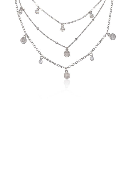 Crystal Detailed Triple Layer Necklace - 18k Gold Plated | Ettika