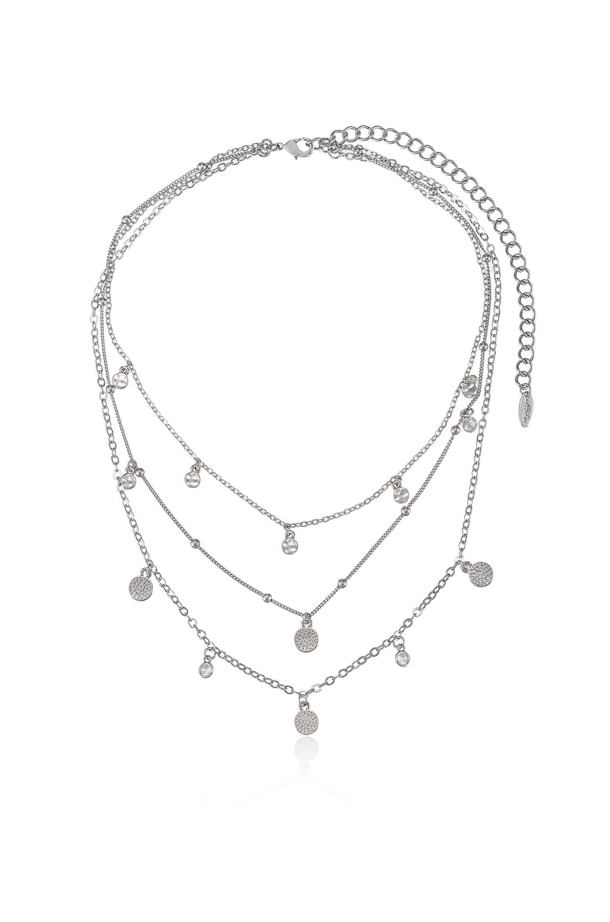 Crystal Detailed Triple Layer Necklace - 18k Gold Plated | Ettika