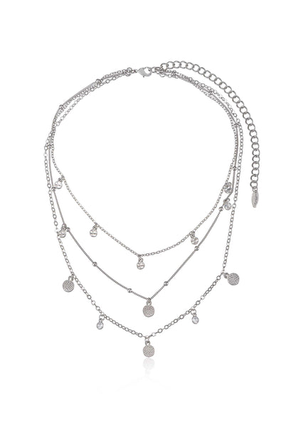 Crystal Detailed Triple Layer Necklace - 18k Gold Plated | Ettika