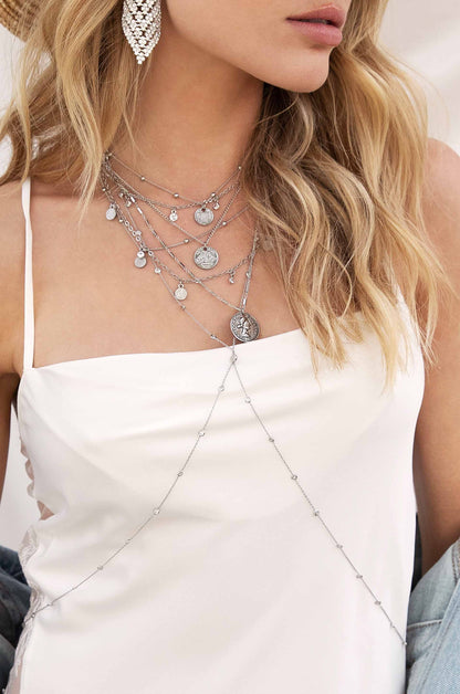 Crystal Detailed Triple Layer Necklace - 18k Gold Plated | Ettika