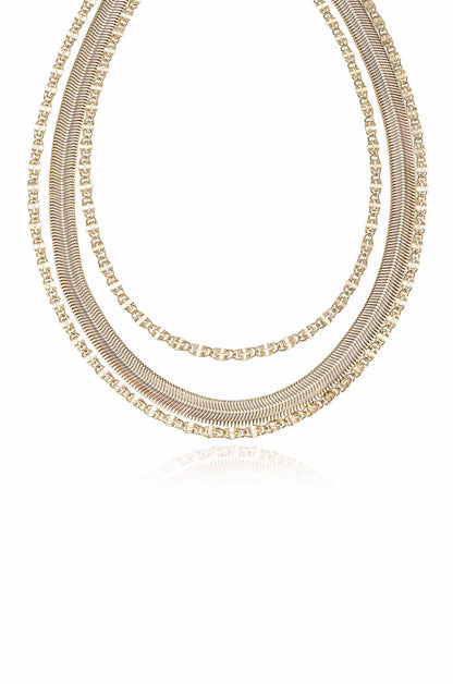 Supreme Mixed Chain Layered Necklace - 18k Gold Plated | Ettika