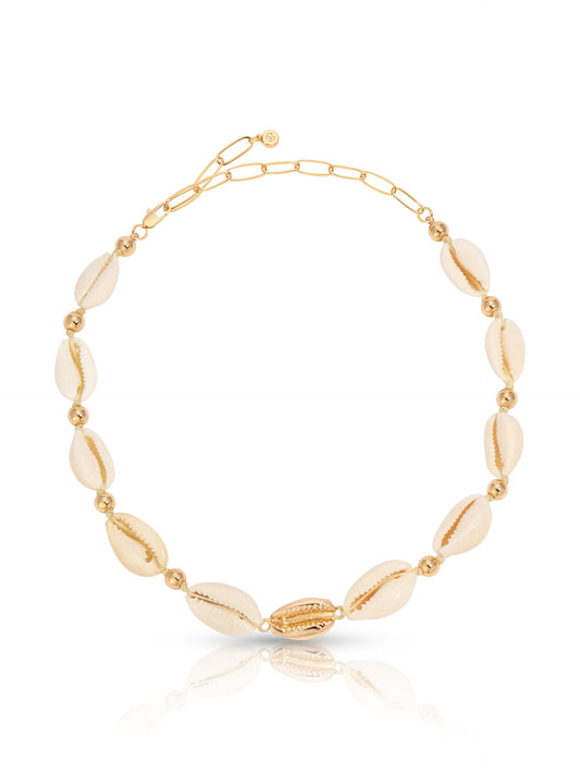 Ettika Jewelry | Shell & 18kt Gold Plated Necklace - Shell with 18k Gold Plating | Ettika
