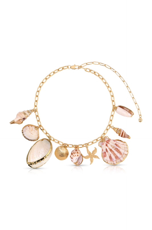 Private Island Assorted Shell Necklace - Shell with 18k Gold Plating | Ettika