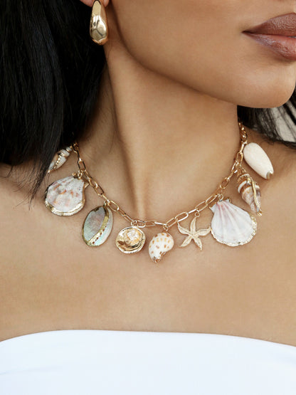 Private Island Assorted Shell Necklace - Shell with 18k Gold Plating | Ettika