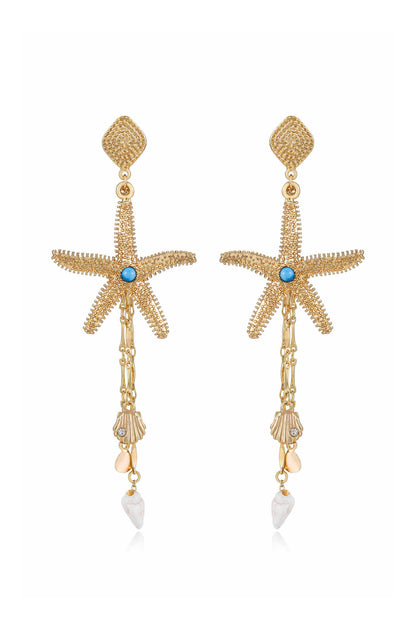 Starfish Seeker Drop Earrings - 18k Gold Plated | Ettika