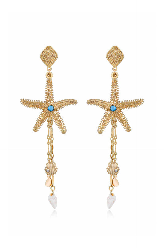 Starfish Seeker Drop Earrings - 18k Gold Plated | Ettika