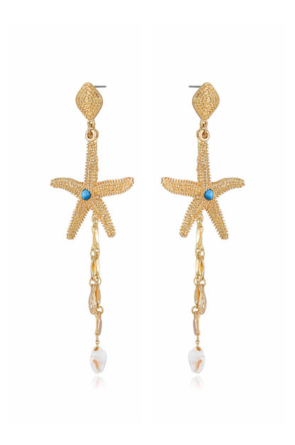 Starfish Seeker Drop Earrings - 18k Gold Plated | Ettika