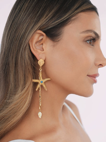 Starfish Seeker Drop Earrings - 18k Gold Plated | Ettika