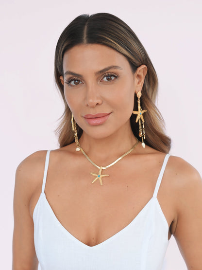 Starfish Seeker Drop Earrings - 18k Gold Plated | Ettika