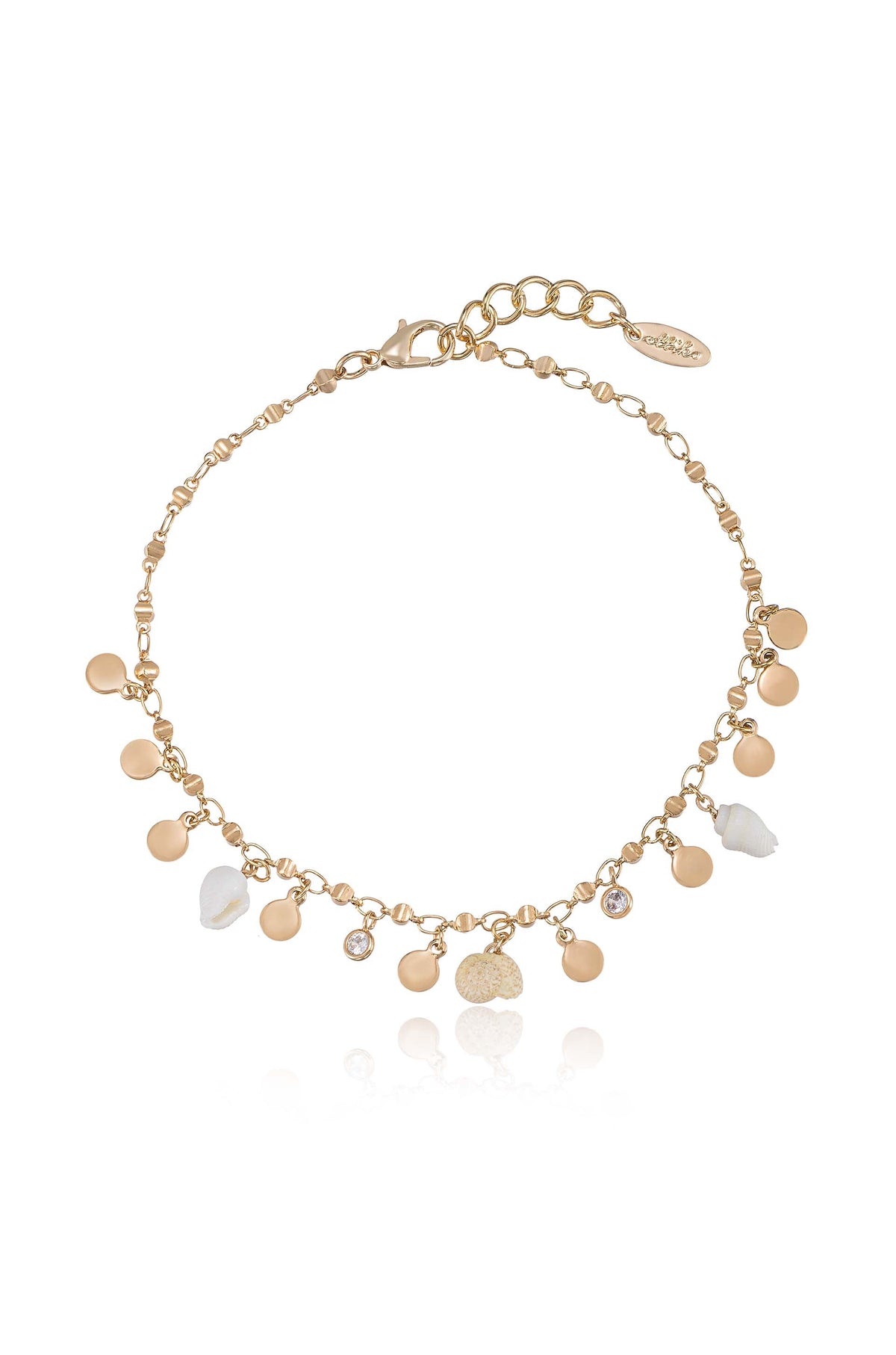 Let's Go Coastal Anklet - Shell with 18k Gold Plating | Ettika