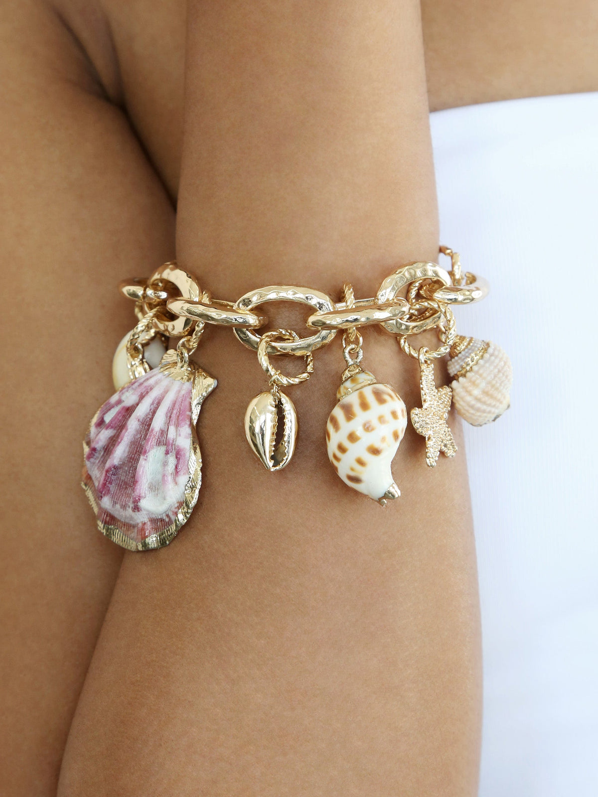 Mermaid Tears Bracelet - Shell with 18k Gold Plating | Ettika