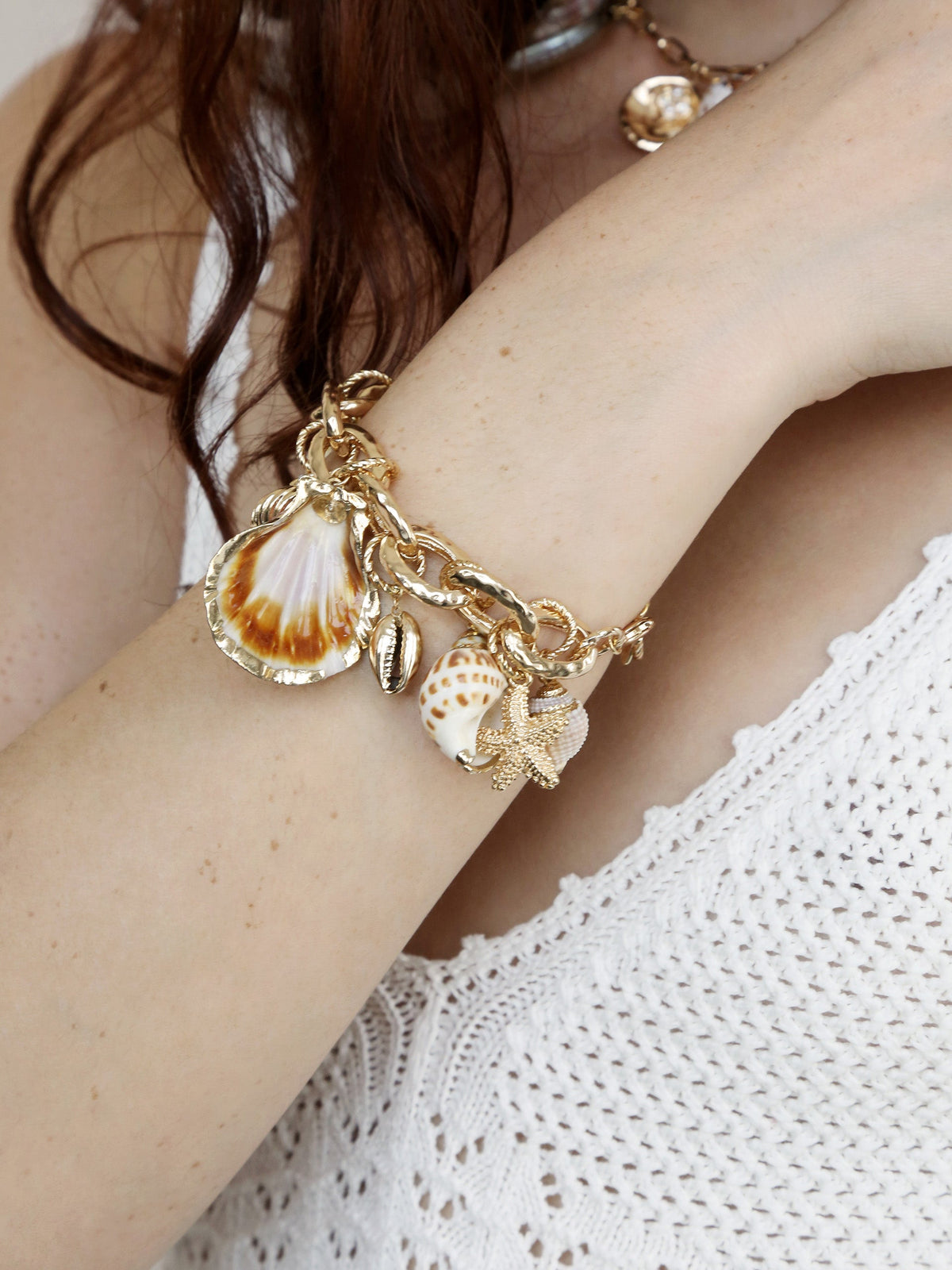 Mermaid Tears Bracelet - Shell with 18k Gold Plating | Ettika