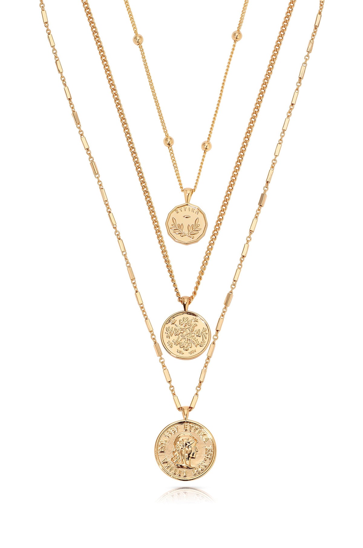 Three Coins Necklace Set - 18k Gold Plated | Ettika