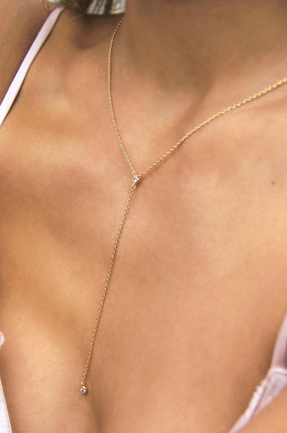 Dainty Layered Crescent Moon Necklace Set - Clear Crystals | Ettika