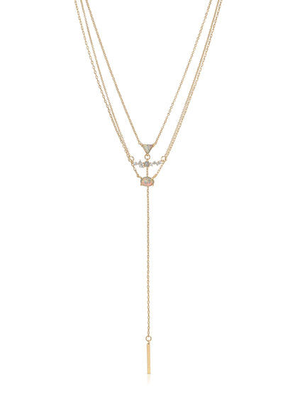 Layered Opal Lariat Necklace Set of 3 - Opal with 18k Gold Plating | Ettika