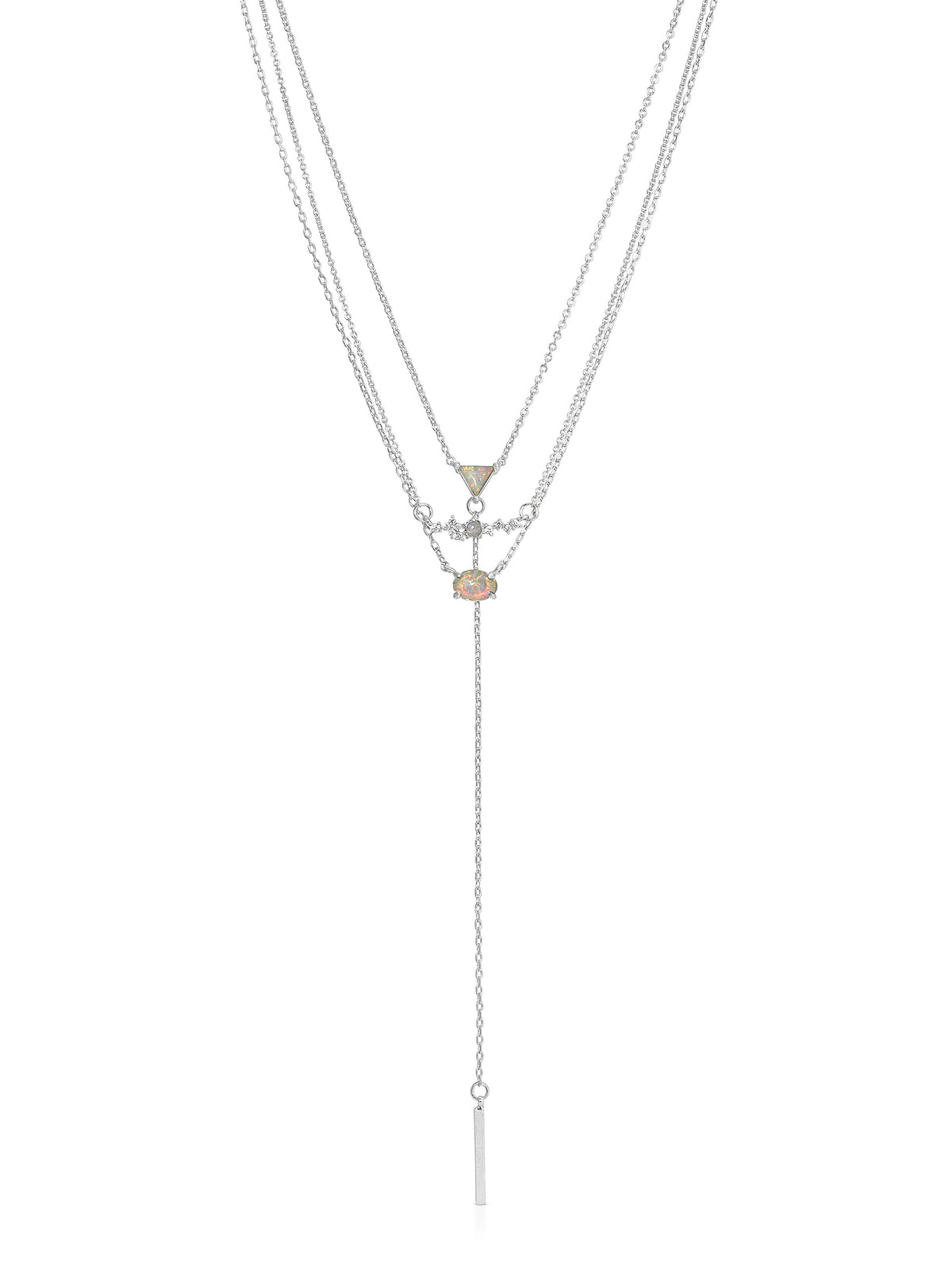 Layered Opal Lariat Necklace Set of 3 - Opal with 18k Gold Plating | Ettika