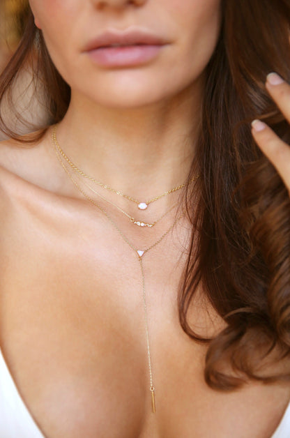 Layered Opal Lariat Necklace Set of 3 - Opal with 18k Gold Plating | Ettika