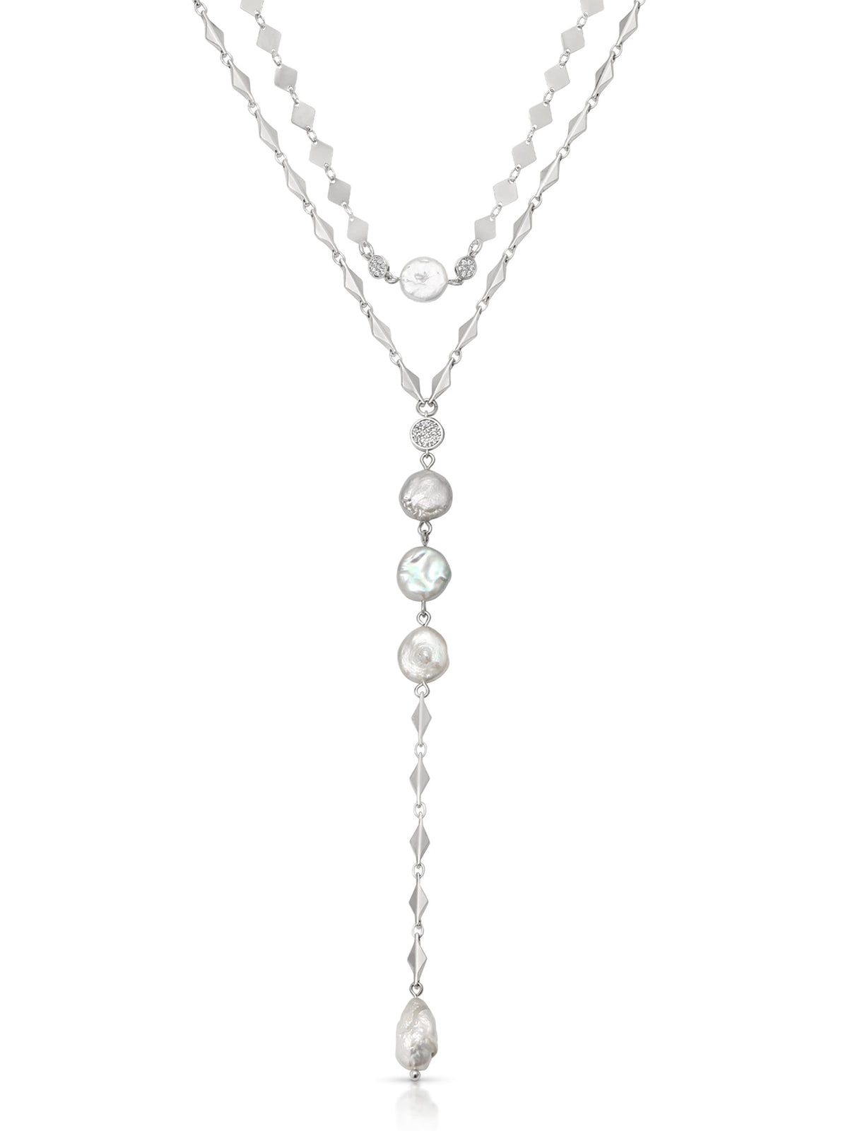 Dreamin' Freshwater Pearl Lariat Set - Pearl with 18k Gold Plating | Ettika