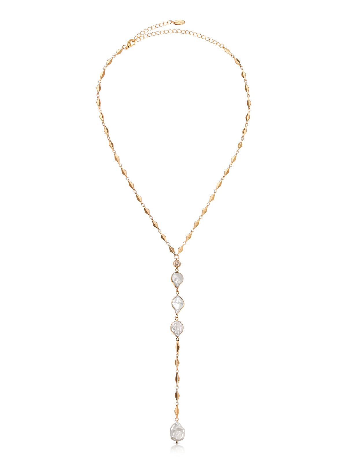 Dreamin' Freshwater Pearl Lariat Set - Pearl with 18k Gold Plating | Ettika