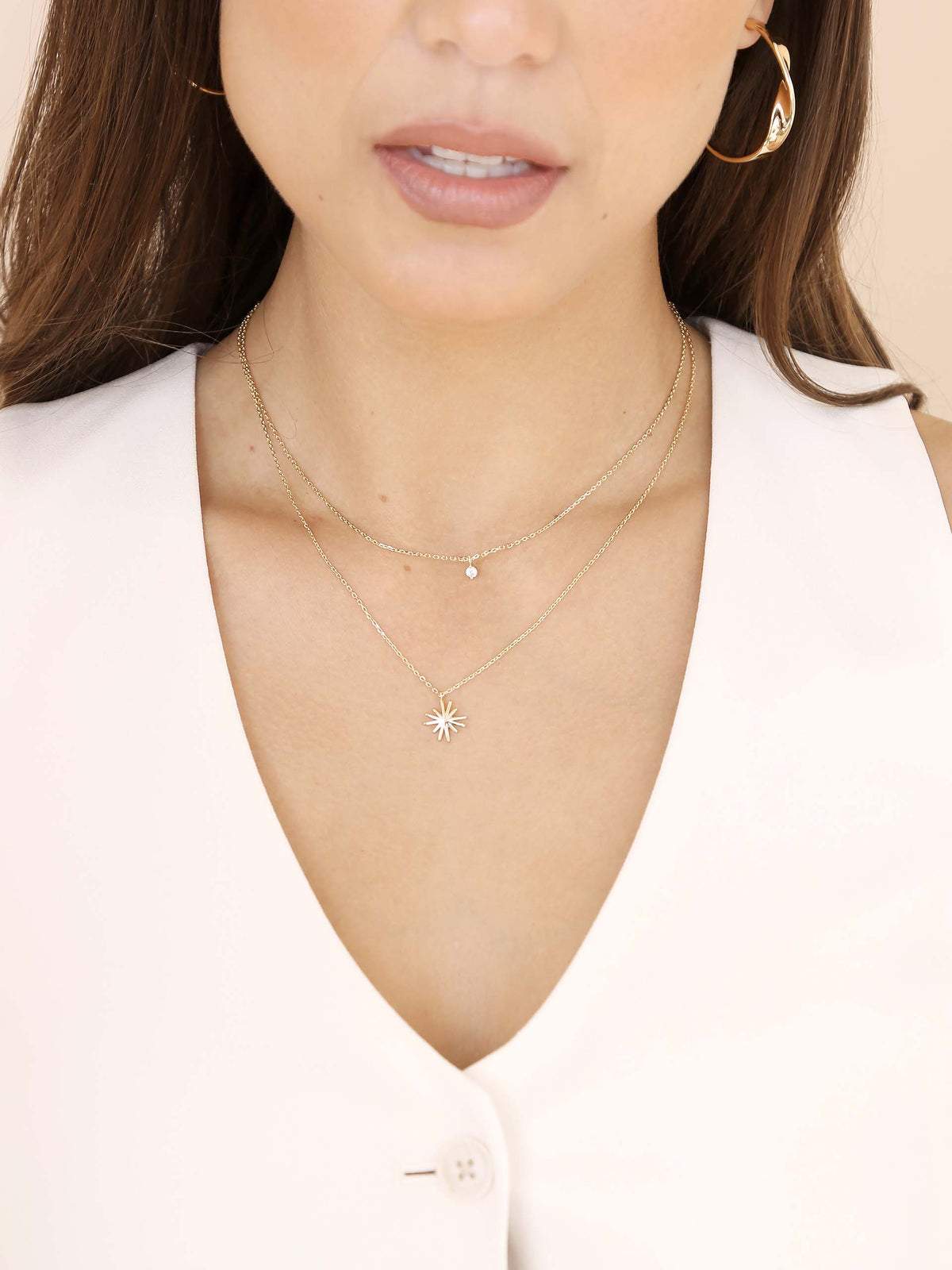 Layered Starburst Crystal Necklace - 18k Gold Plated | Ettika