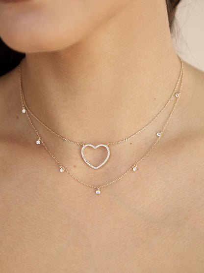 Crystal Heart Drop Necklace Set - 18k Gold Plated | Ettika