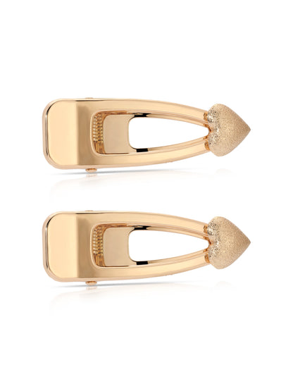 Double Love Clip Set in Gold - Gold Tone | Ettika