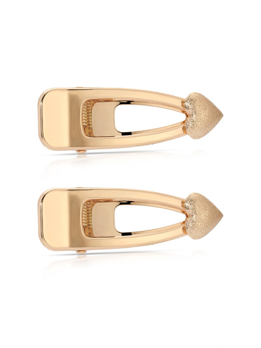 Double Love Clip Set in Gold - Gold Tone | Ettika