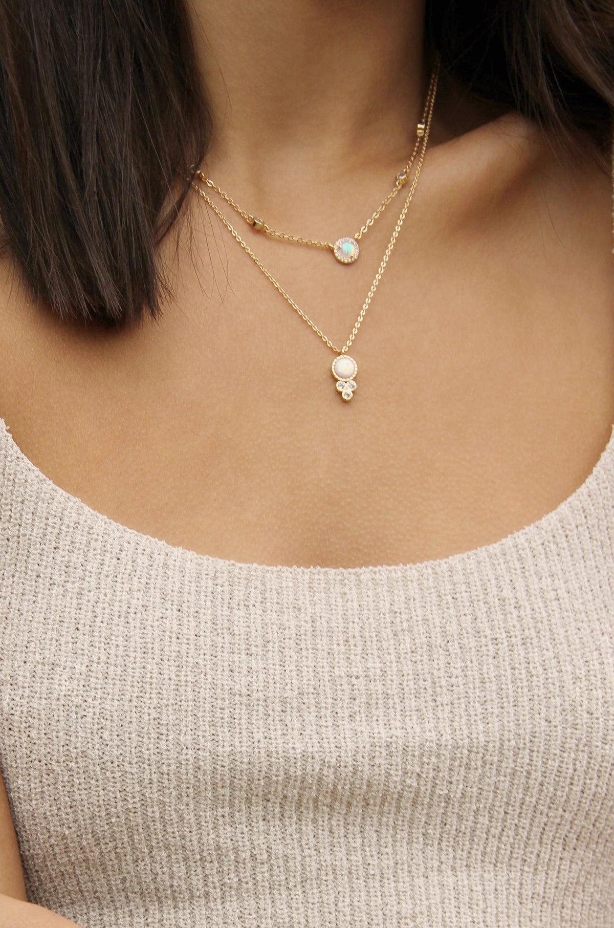 Olivia Opal and Crystal Necklace - 18k Gold Plated | Ettika