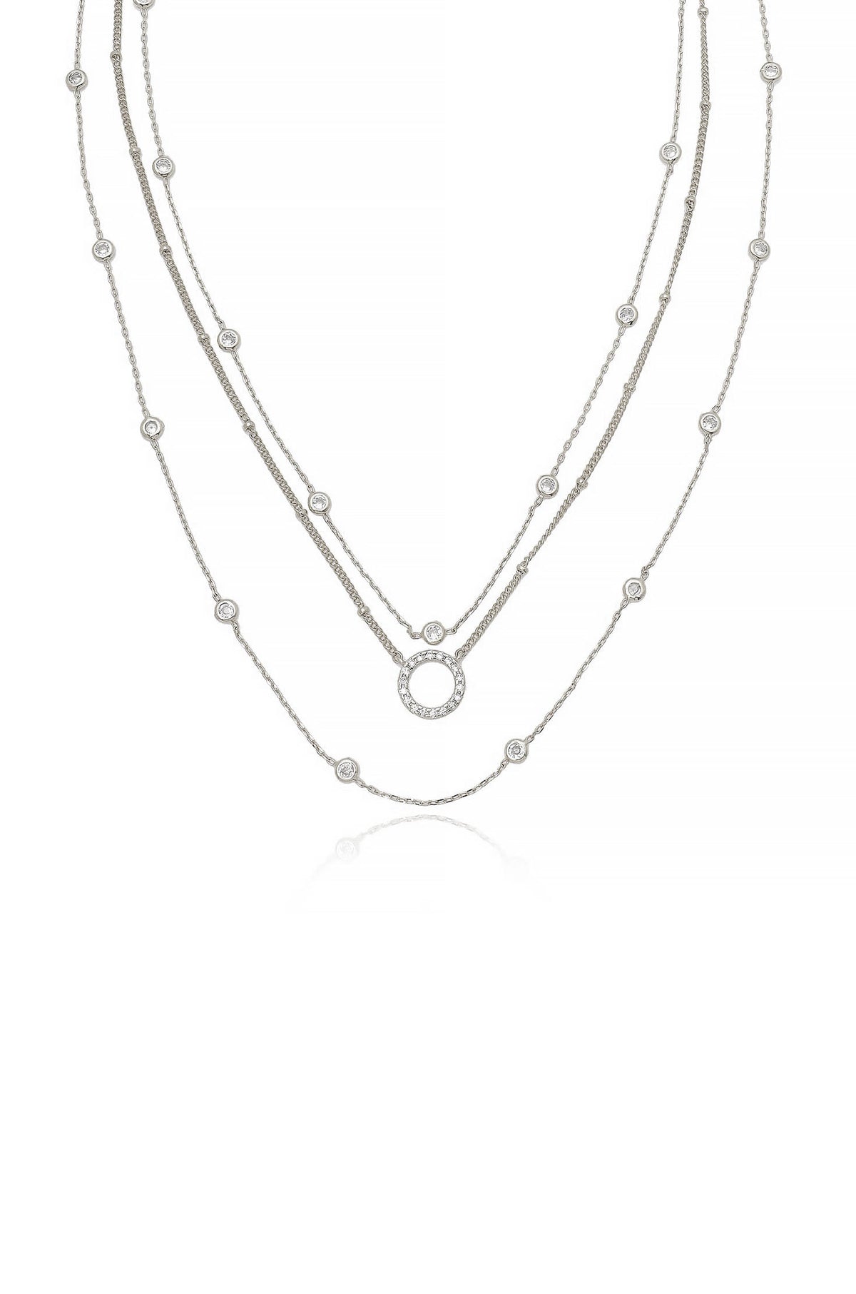Monroe Crystal Strand Layered Necklace - 18k Gold Plated | Ettika