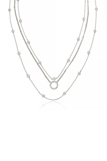 Monroe Crystal Strand Layered Necklace - 18k Gold Plated | Ettika