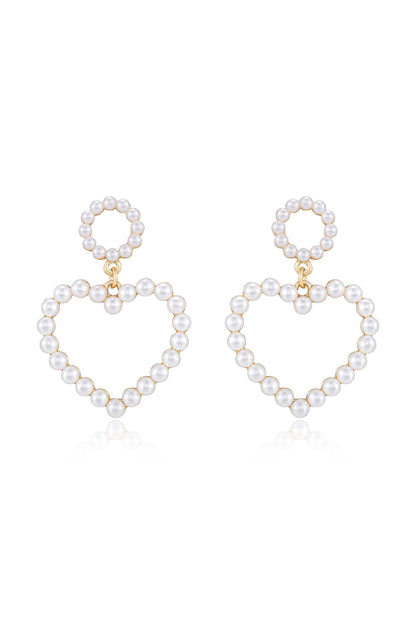 Loving Pearl Heart Earrings - Pearl | Ettika