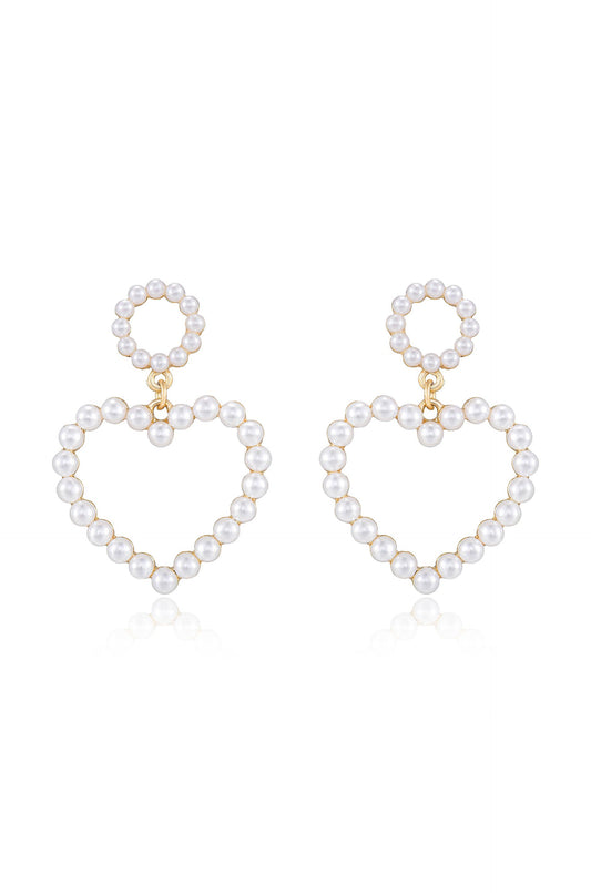 Loving Pearl Heart Earrings - Pearl | Ettika